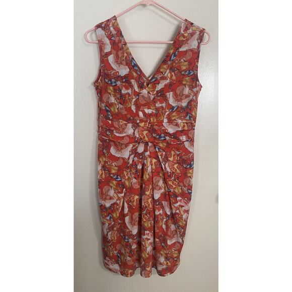 Vera Wang‎ Dress Womens Medium Multi Color V Neck Sleeveless Dress (c) - Picture 1 of 7